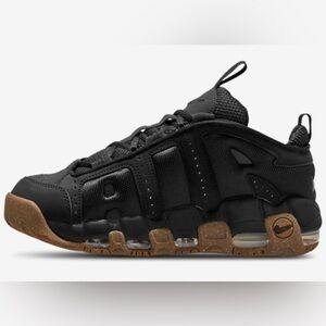 New Exclusive Nike Air More Uptempo Low Men Size 10 Black Brown Sneakers